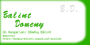 balint domeny business card
